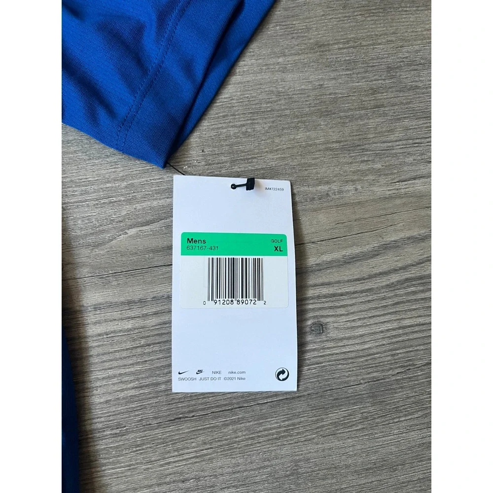 NWT Nike Men's Dri-Fit Short Sleeve Golf Polo Blue Irwin Tools Size XL